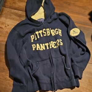 Colosseum Mens Navy and Yellow Pittsburgh Panthers Hoodie
